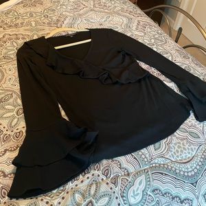 Boston proper black knit blouse